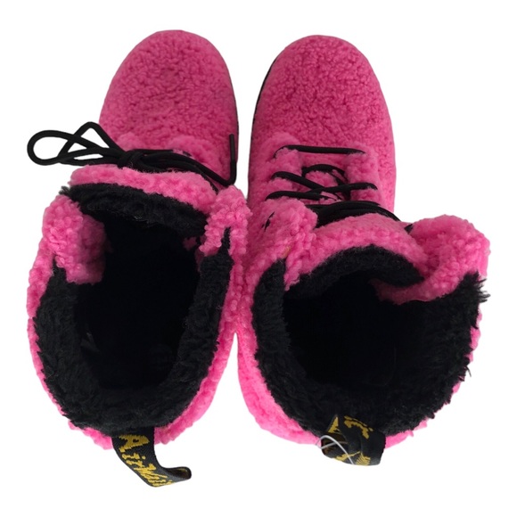 🆕 Dr. Martens 1460 Pascal Pink Lux Borg Faux Shearling Combat Boots - Picture 6 of 9